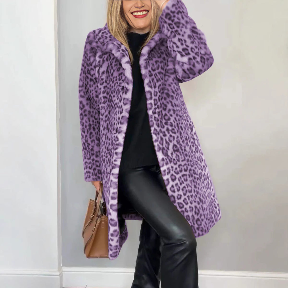 Manteau mi-long en peluche - Molinse