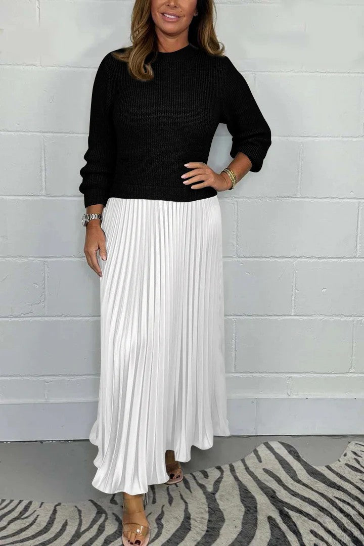 Ensemble Chic : Pull Doux et Jupe Plissée Élégante - Molinse