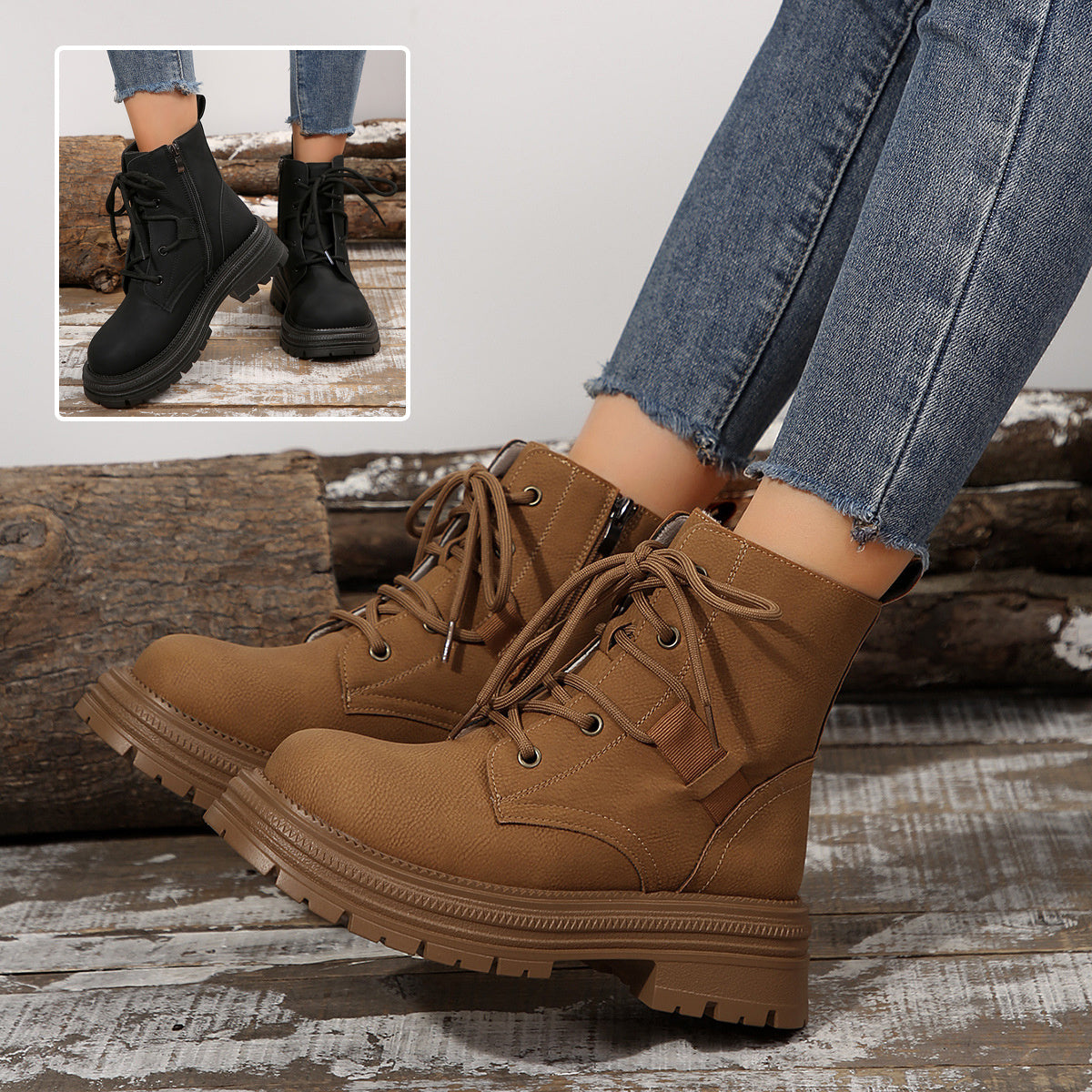 SILA - Bottines à talon carré lacées - Molinse