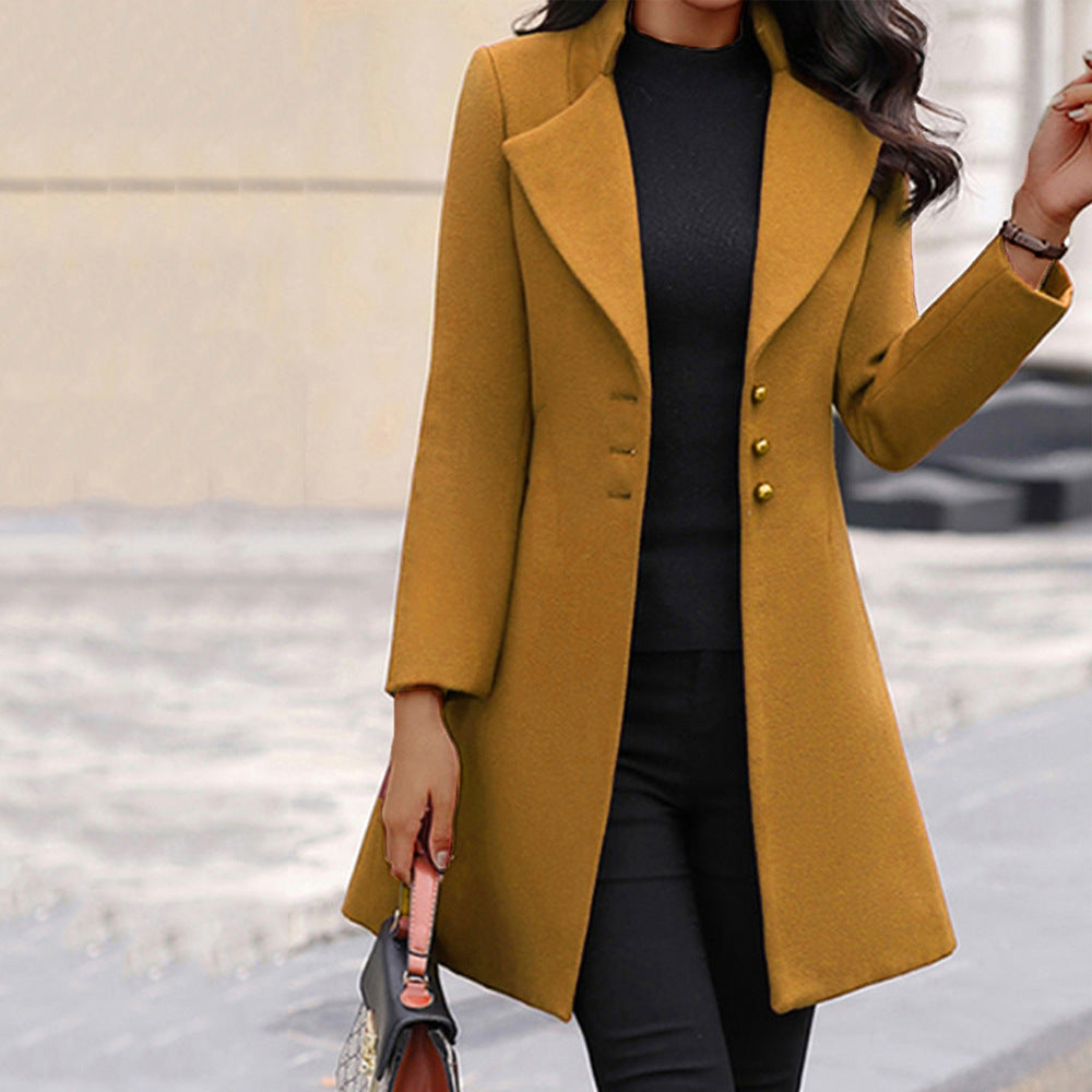 Manteau d'hiver à revers simple boutonnage - Molinse