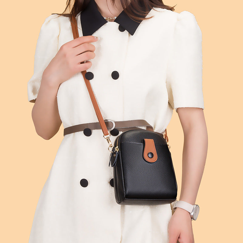 Fashionable Leather Shoulder Bag Trendy Vertical - Molinse