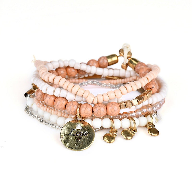 Bohemian Ocean Style Multi-layer Love Beaded Bracelet - Molinse
