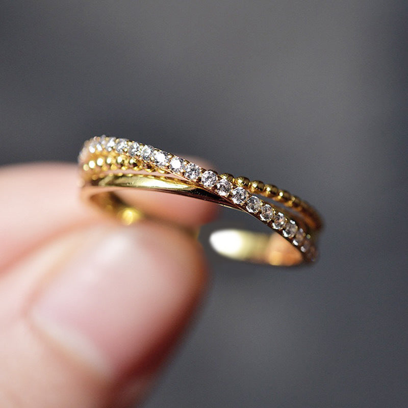 Bague Croix avec Diamant Brillant - Molinse