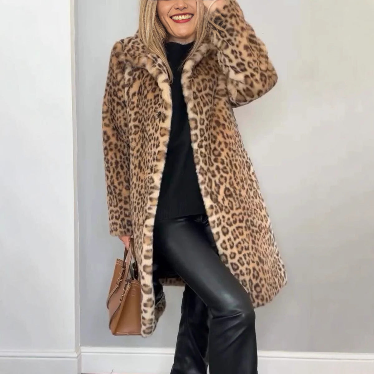 Manteau mi-long en peluche - Molinse