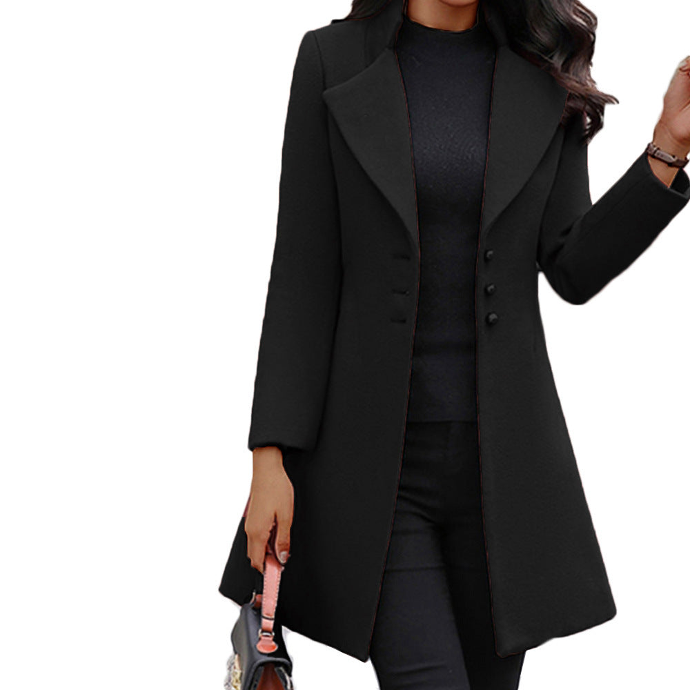 Manteau d'hiver à revers simple boutonnage - Molinse