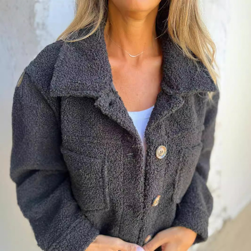 Veste en Tissu Sherpa avec Clo à Revers - Molinse