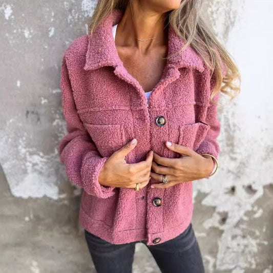 Veste en Tissu Sherpa avec Clo à Revers - Molinse