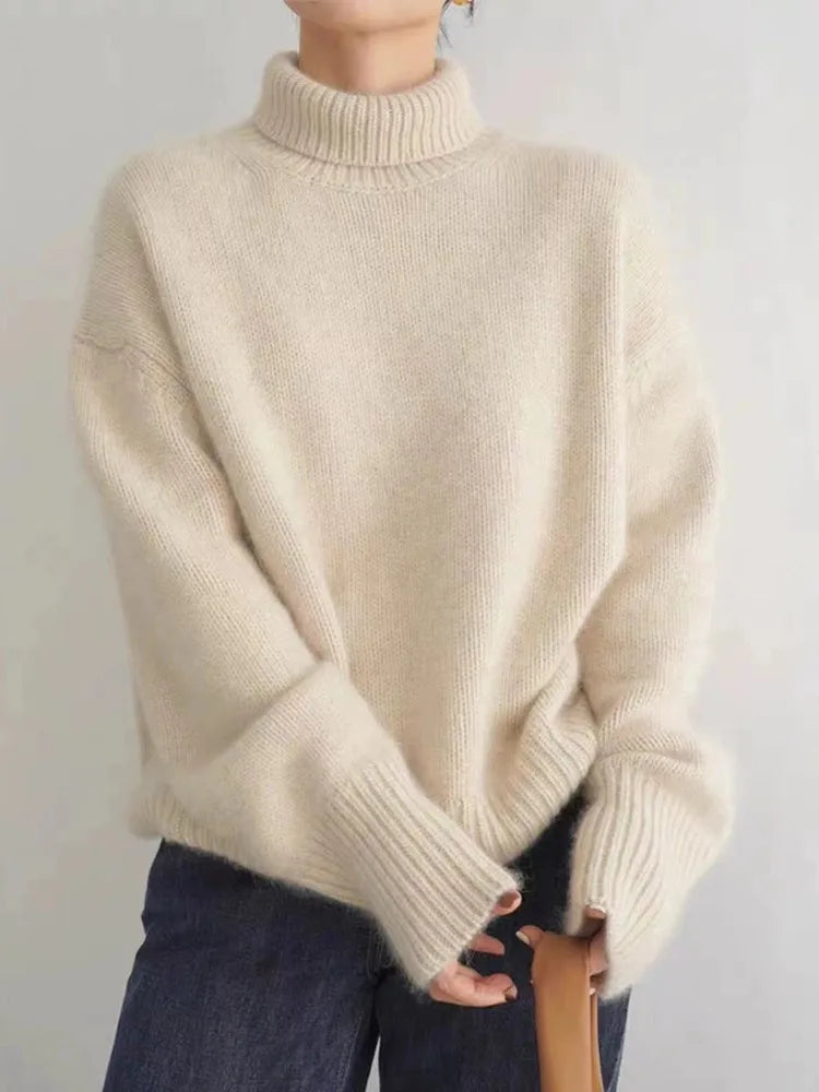 Pull Col Roulé Oversize en Cachemire - Molinse