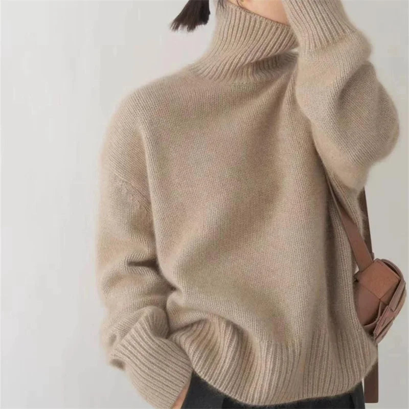 Pull Col Roulé Oversize en Cachemire - Molinse