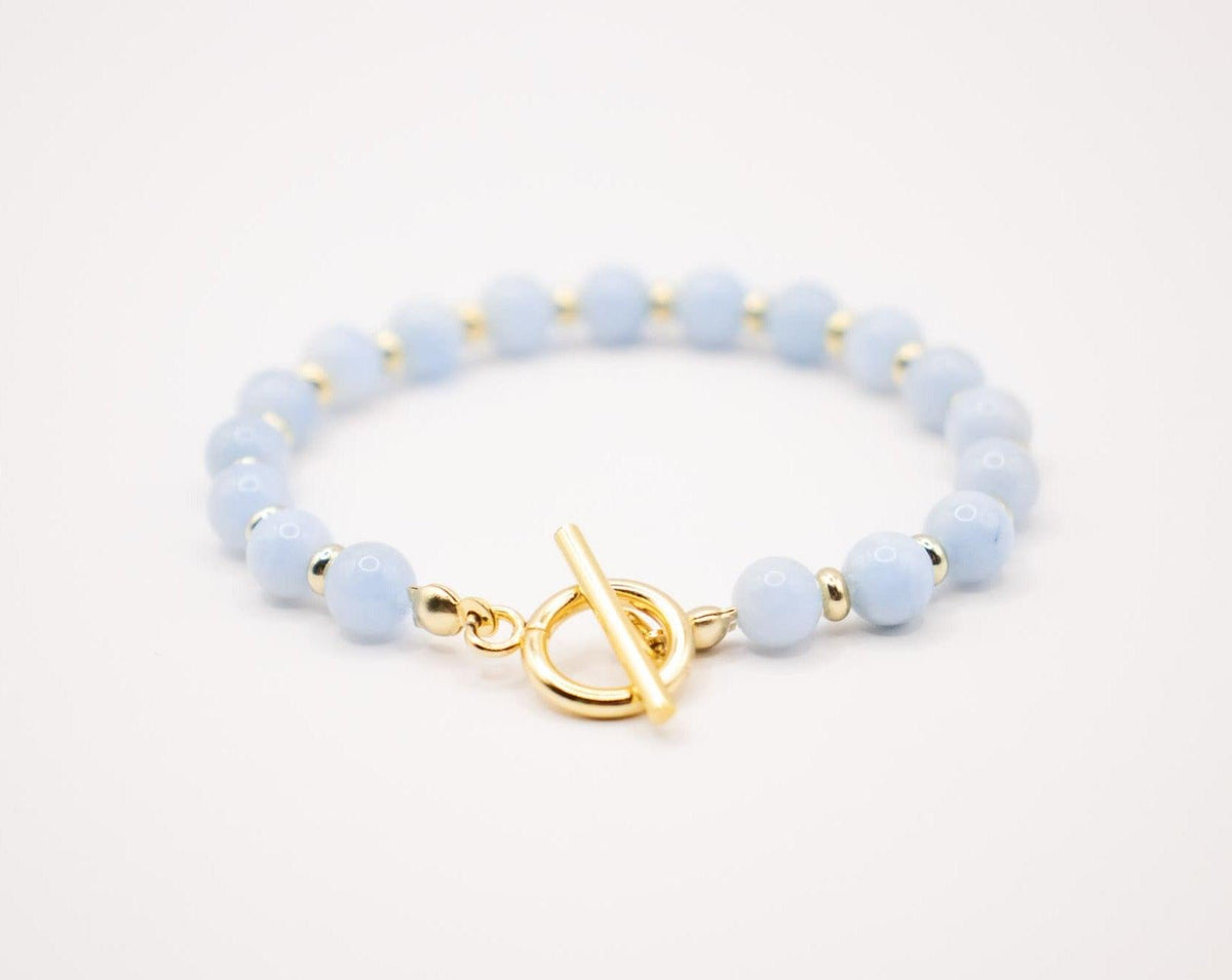 CIRCÉ | Bracelet en Aigue-marine et plaqué Or 18 et 24 carats