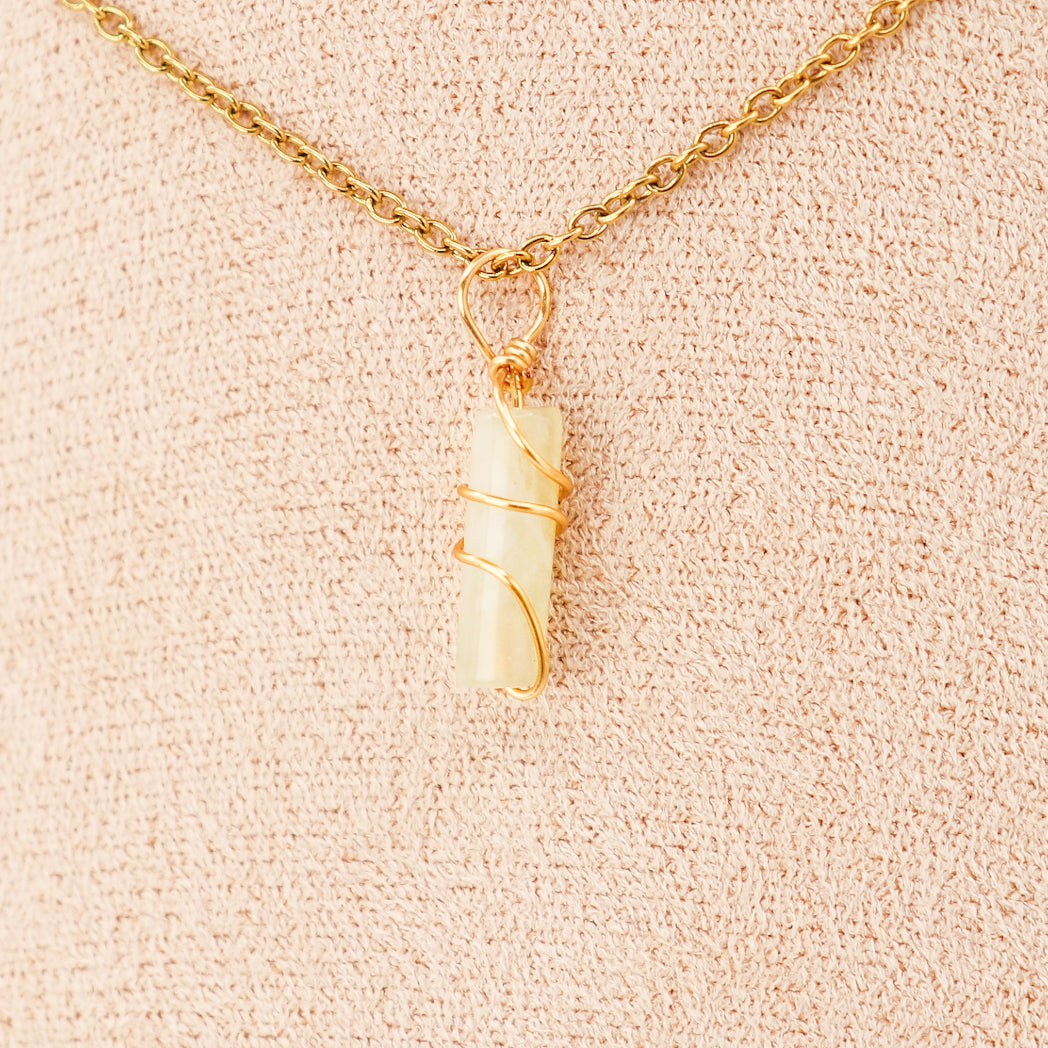 Pendentif | Mini piliers en Jade "Fleurs de prunier"