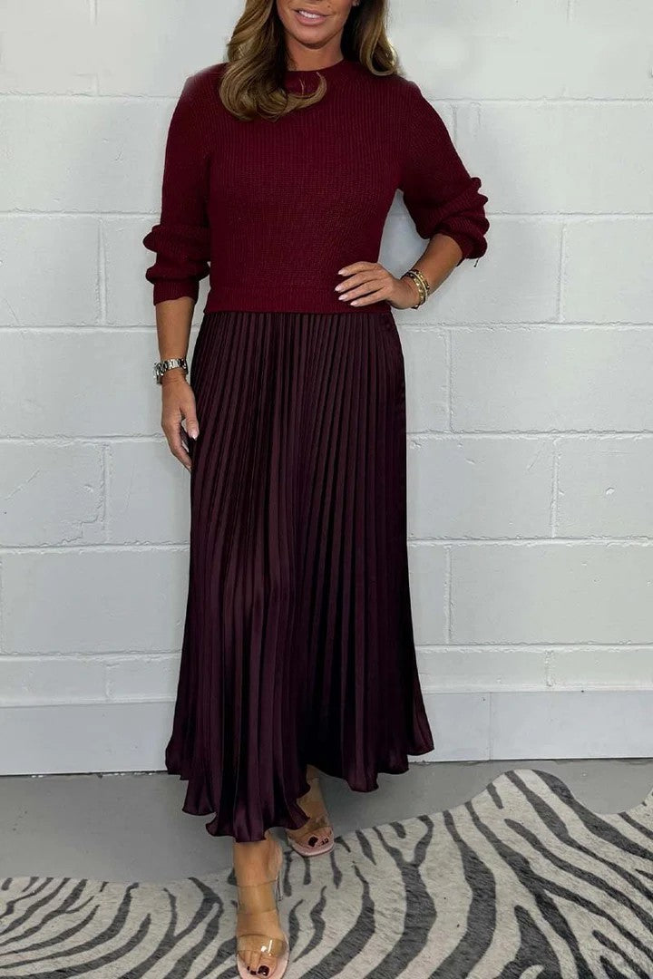 Ensemble Chic : Pull Doux et Jupe Plissée Élégante - Molinse