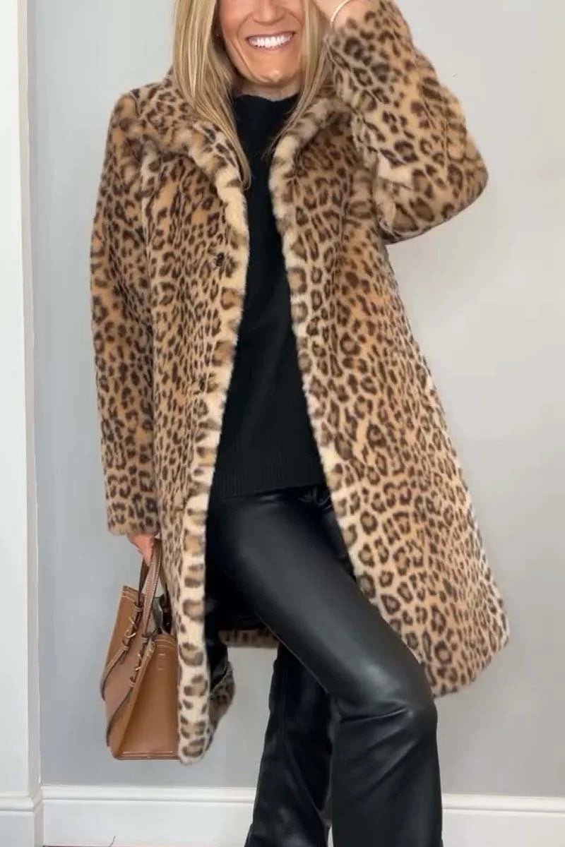 Manteau mi-long en peluche - Molinse