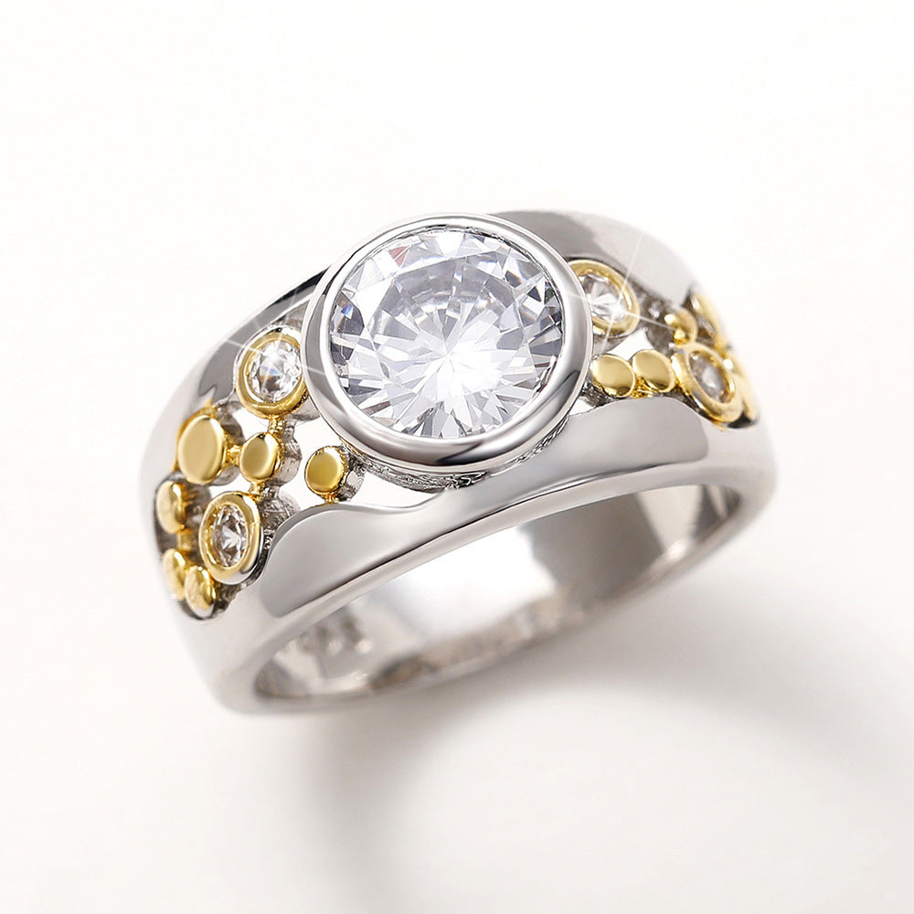 Bague rétro étincelante en zircone cubique - Molinse