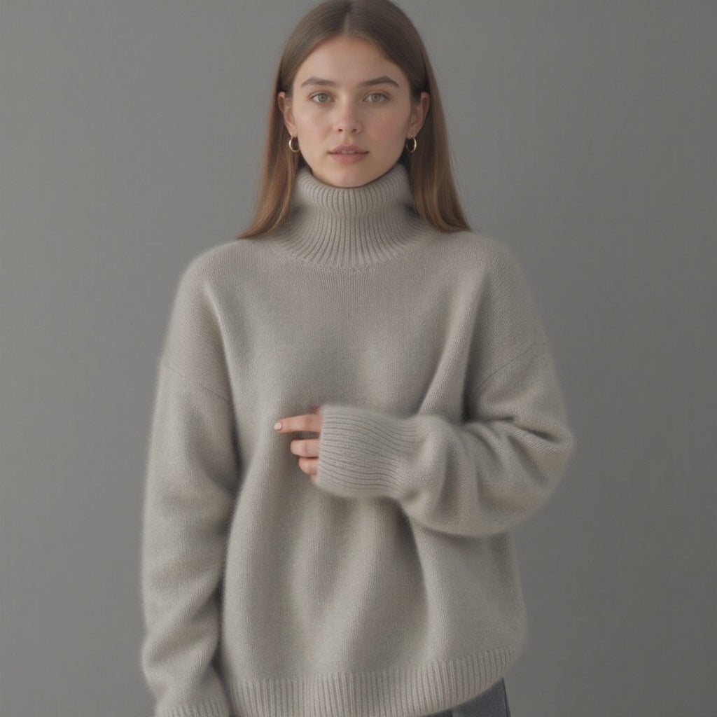 Pull Col Roulé Oversize en Cachemire - Molinse